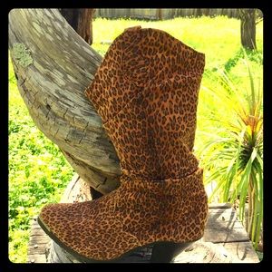BadAZZ Vintage 90s Rockstar Leopard Cowboy Boots